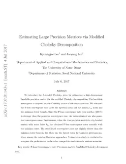 Estimating Large Precision Matrices via Modified Cholesky Decomposition