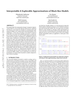 Interpretable & Explorable Approximations of Black Box Models