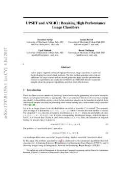 UPSET and ANGRI : Breaking High Performance Image Classifiers