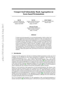 Unsupervised Submodular Rank Aggregation on Score-based Permutations