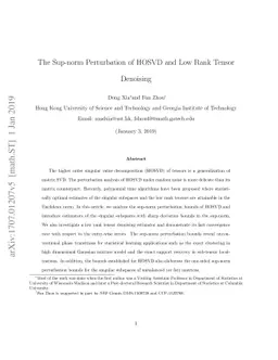 The Sup-norm Perturbation of HOSVD and Low Rank Tensor Denoising