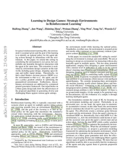 Learning to Design Games: Strategic Environments in Reinforcement
  Learning