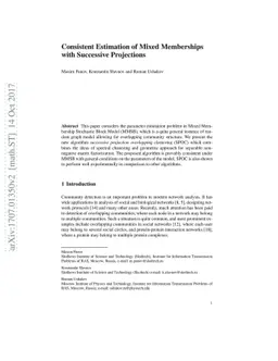 Consistent Estimation of Mixed Memberships with Successive Projections