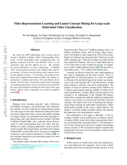 Video Representation Learning and Latent Concept Mining for Large-scale
  Multi-label Video Classification