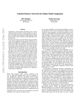 Labeled Memory Networks for Online Model Adaptation