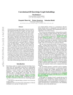 Convolutional 2D Knowledge Graph Embeddings