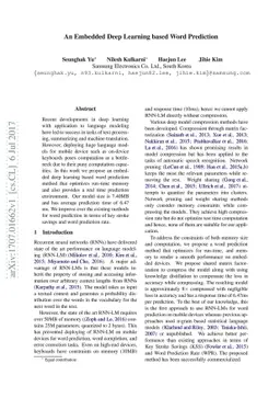 An Embedded Deep Learning based Word Prediction