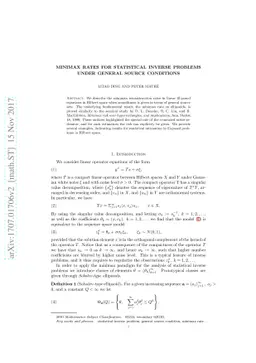 Minimax rates for statistical inverse problems under general source
  conditions