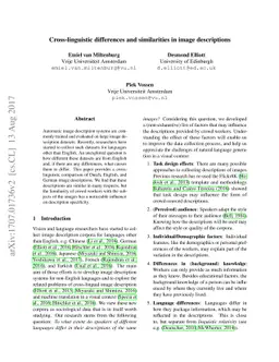 Cross-linguistic differences and similarities in image descriptions