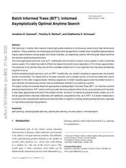 Batch Informed Trees (BIT*): Informed Asymptotically Optimal Anytime
  Search
