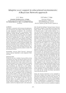 Adaptive user support in educational environments: A Bayesian Network
  approach