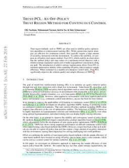 Trust-PCL: An Off-Policy Trust Region Method for Continuous Control