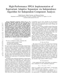 High-Performance FPGA Implementation of Equivariant Adaptive Separation
  via Independence Algorithm for Independent Component Analysis