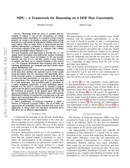 MPG - A Framework for Reasoning on 6 DOF Pose Uncertainty