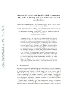 Integrated Safety and Security Risk Assessment Methods: A Survey of Key
  Characteristics and Applications