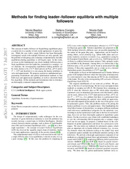 Methods for finding leader--follower equilibria with multiple followers