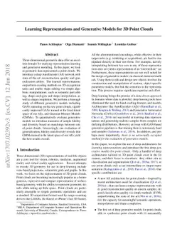 Learning Representations and Generative Models for 3D Point Clouds