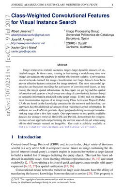 Class-Weighted Convolutional Features for Visual Instance Search