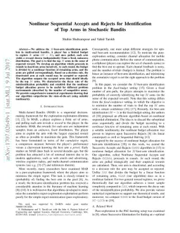 Nonlinear Sequential Accepts and Rejects for Identification of Top Arms
  in Stochastic Bandits