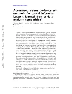 Automated versus do-it-yourself methods for causal inference: Lessons
  learned from a data analysis competition