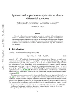 Symmetrized importance samplers for stochastic differential equations