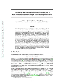 Stochastic Variance Reduction Gradient for a Non-convex Problem Using
  Graduated Optimization