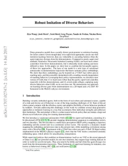 Robust Imitation of Diverse Behaviors