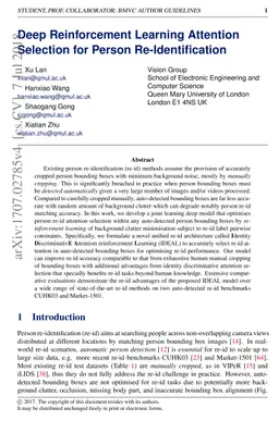 Deep Reinforcement Learning Attention Selection for Person
  Re-Identification