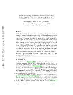 Block modelling in dynamic networks with non-homogeneous Poisson
  processes and exact ICL