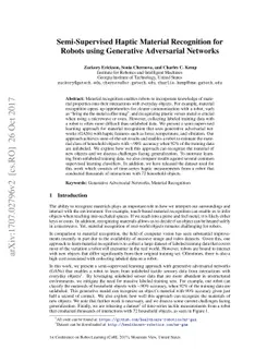 Semi-Supervised Haptic Material Recognition for Robots using Generative
  Adversarial Networks