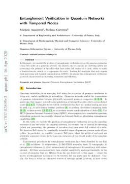 Entanglement Verification in Quantum Networks with Tampered Nodes