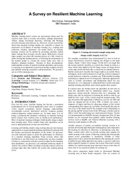 A Survey on Resilient Machine Learning