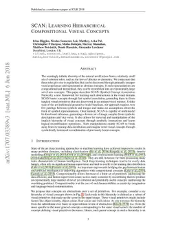 SCAN: Learning Hierarchical Compositional Visual Concepts