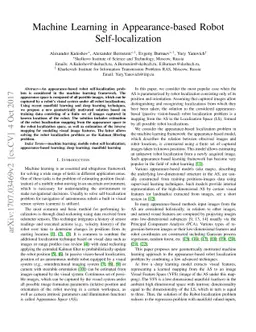 Machine Learning in Appearance-based Robot Self-localization