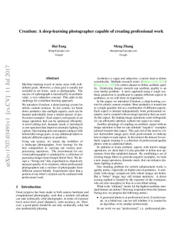 Creatism: A deep-learning photographer capable of creating professional
  work