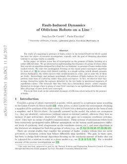 Fault-Induced Dynamics of Oblivious Robots on a Line