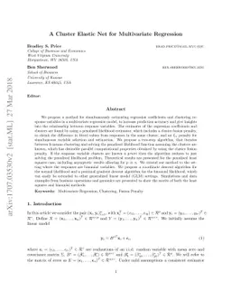 A Cluster Elastic Net for Multivariate Regression