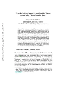 Proactive Defense Against Physical Denial of Service Attacks using
  Poisson Signaling Games