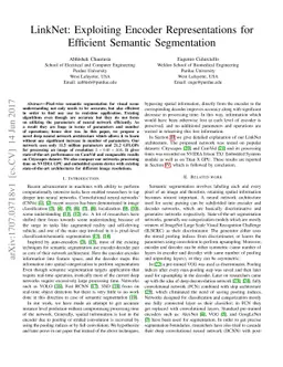 LinkNet: Exploiting Encoder Representations for Efficient Semantic
  Segmentation