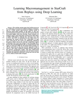 Learning Macromanagement in StarCraft from Replays using Deep Learning