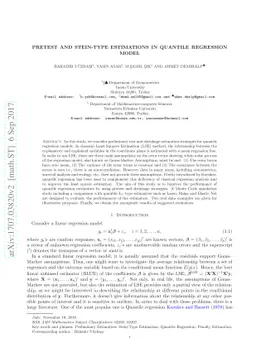 Pretest and Stein-Type Estimations in Quantile Regression Model