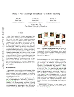 Merge or Not? Learning to Group Faces via Imitation Learning