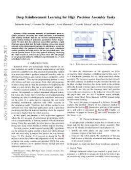 Deep Reinforcement Learning for High Precision Assembly Tasks