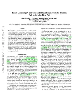 Rocket Launching: A Universal and Efficient Framework for Training
  Well-performing Light Net