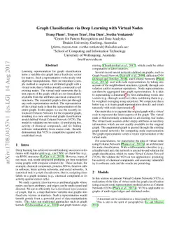 Graph Classification via Deep Learning with Virtual Nodes
