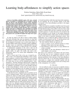 Learning body-affordances to simplify action spaces