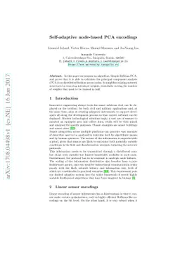 Self-adaptive node-based PCA encodings