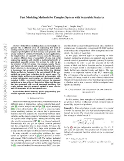 Fast Modeling Methods for Complex System with Separable Features