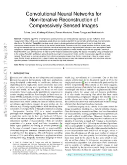 Convolutional Neural Networks for Non-iterative Reconstruction of
  Compressively Sensed Images