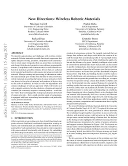New Directions: Wireless Robotic Materials